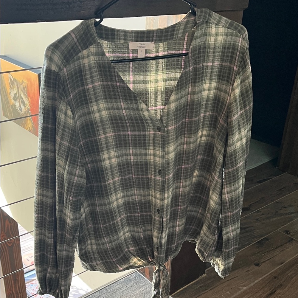 Caslon Green Plaid Button-Down Shirt